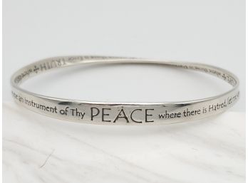 Very Powerful St Francis Prayer 'Instrument Of Peace' Sterling Silver 925 Mobius Bracelet