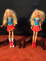 2- Mattel Super Girl Figurines