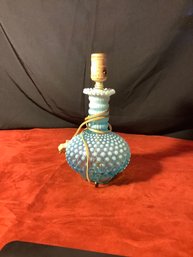 Fenton Blue Hobnail Lamp #2