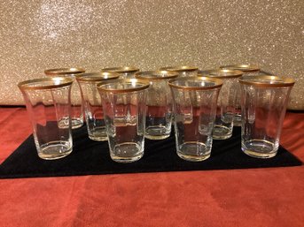 Group Of Double Gold Rimmed Glassware
