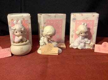 PRECIOUS MOMENTS  GROUP OF 3 BOXED