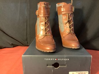 Ladies Tommy Hilfiger Stacked Heel Boots
