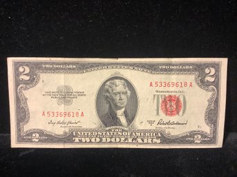 2 Dollar Bill Red Seal 1953