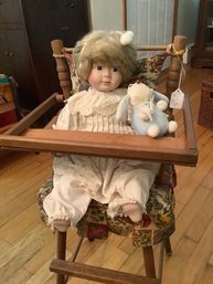 N. D. Cass Doll Furniture/High Chair With Doll