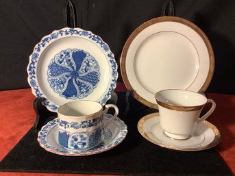 2 Teacups, 2 Saucers,  2 Dessert Or Luncheon Plates