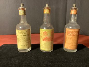 Antique/Vintage  Larkin Hair Tonic Bottles W/ Labels