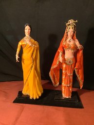 Custom Made Statue Of Indian Woman In Yellow/Orange Sari
