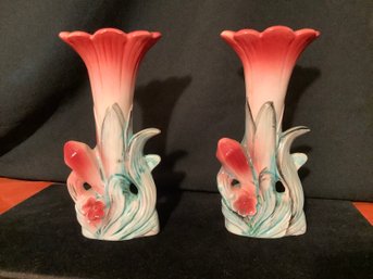 Rare Matching Set Vintage Vases