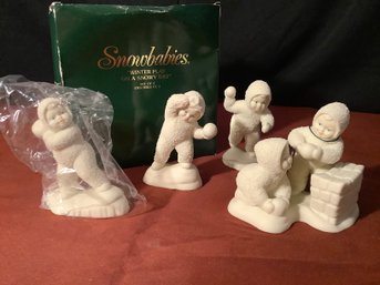 Dept 56 Snowbabies *Winter Play On A Snowy Day* Set Of 4