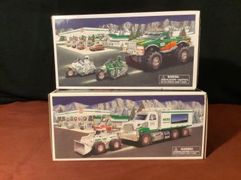 New-Collectible Hess Trucks-  Toy Truck And Front Lauder & Monster Truck With Motorcycles
