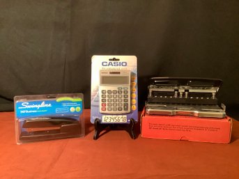 Brand New Swingline Stapler, Caio Calculator & Heavy Duty Whole Puncher