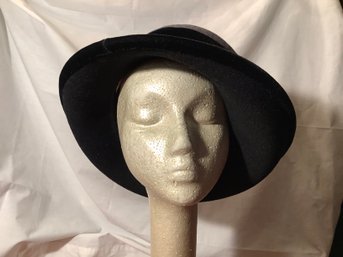 Stunning Velvet & Wool Hat By Elissas Millinery,London