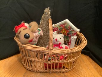 Vintage Christmas In Basket #1