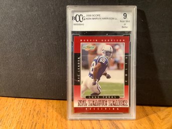 Graded  9  This Is A Football Card- Marvin Harrison  League Leader