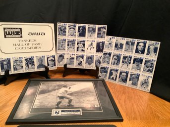 Babe Ruth Print And The Wiz Yankee Hall Of Fame Cards