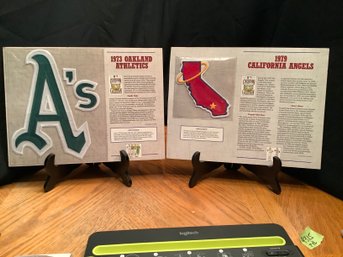 Oakland Athletics And California Angels Patches