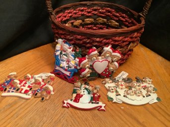 Vintage -New-Christmas Ornaments Can Be Personalized Basket #4