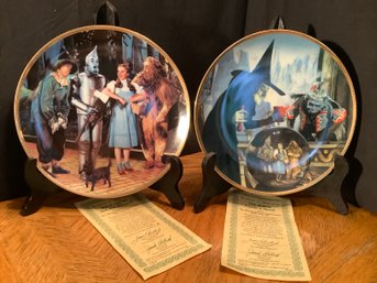 Wizard Of Oz Collector Plates NIB The Witch Casts A Spell & NIB Were Off To See The Wizard