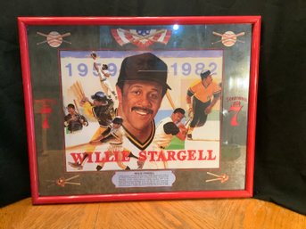 Seagrams 7 Framed Willie Stargell Bar Mirror