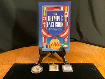 The Olympic Fact Book & 1984 Winter Olympics Key Chains