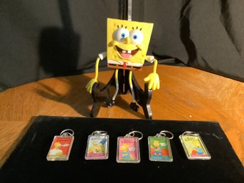 Sponge Bob &  5 Collectible Simpson Key Chains