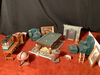 Miniature Dollhouse Furniture For The Billiard Room