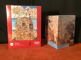 New-Heye Heaven & Hell  1,500 Puzzle And Heye Francos  Ruyer Corsair 1,000 Puzzle