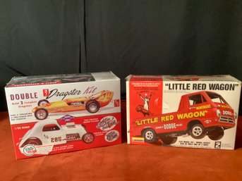 New Model Kit Lindbergh Little Red Wagon & Double Dragster Kit