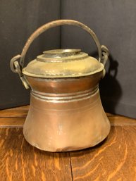 Antique Turkish  Hand Hammered Copper Warming Pot