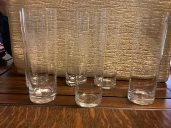 Etched High Ball Glasses-Nice!