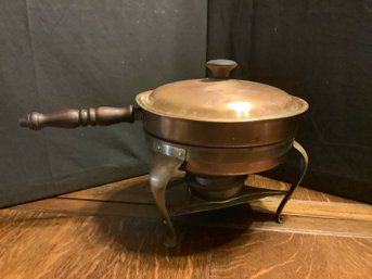 Copper Chaffing Dish With Stand & Burner-Complete