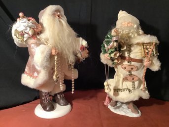 Pair Of Santas- Dressed In White