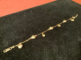 14k Bracelet With Hearts And Shells