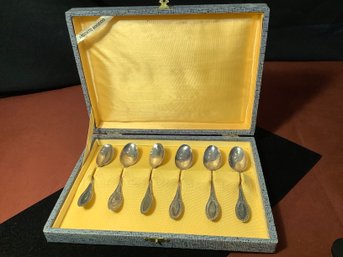 800 Silver Demitasse Spoons In The Original Case