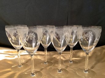 Etched Fostoria Wine Glasses