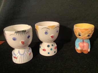 Vintage His & Her  Egg Cup Holders & More