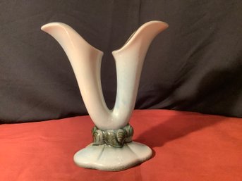 Vintage Hull Double Trumpet Pottery Vase-MCM