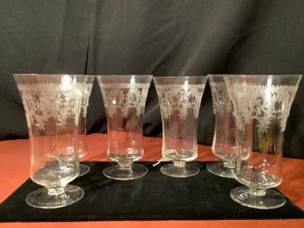 Etched Water Glasses