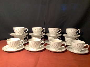 Pattern: Thistle Made In England Tea Cups & Saucers For 10