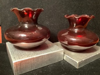 Ruby Red Glassware-Matching Pair