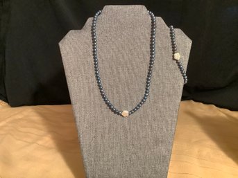 New Peacock FWP Pearl Necklace Marked 925 W/ Bracelet