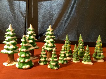 Porcelain & Ceramic Christmas Trees- 1 Dozen