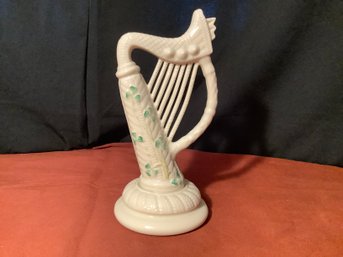 Belleek Irish Harp Larger 8 W/ Shamrocks