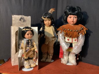 Collectible Native American Dolls-See Description- One Is Limited Edition