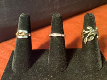 Group Of 3 Costume Jewelry Rings