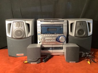 Aiwa Stereo System W/  3 Disc CD Player, Radio , Speakers