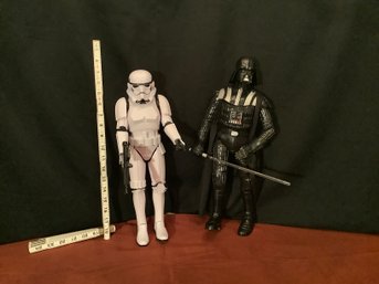 Darth Vader And Storm Trooper Figurines