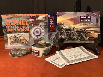 Vintage Lionel Collectible Train Watch In The Box & Tin