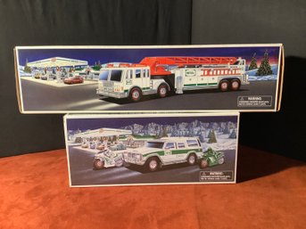 Collectible Hess 200 Fire Truck & 2004 SUV With Motorcycles