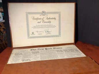 Antique New York Times Ephemera One Day In The Past-Read Description